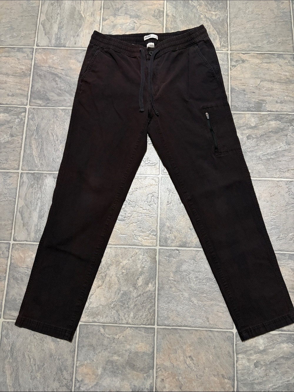 Sonoma Black Drawstring Cargo Joggers with Zip Pocket